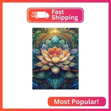 CHWGLFGG 5D Mandala Lotus Diamond Art Kits for Adults Beginners 12x16inch