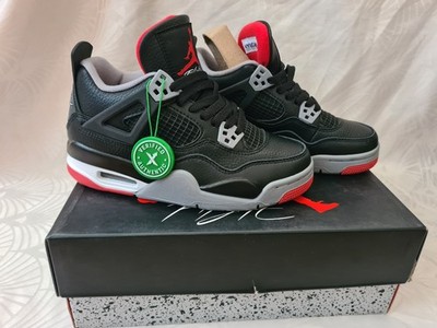 Nike Air Jordan 4 Retro Gr. 36 Black/Fire red/Clement grey mit Karton Ungetragen