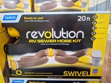 Camper RV Sewer Hose Kit - Camco Revolution 360 20-Ft Heavy-Duty Drain Extension