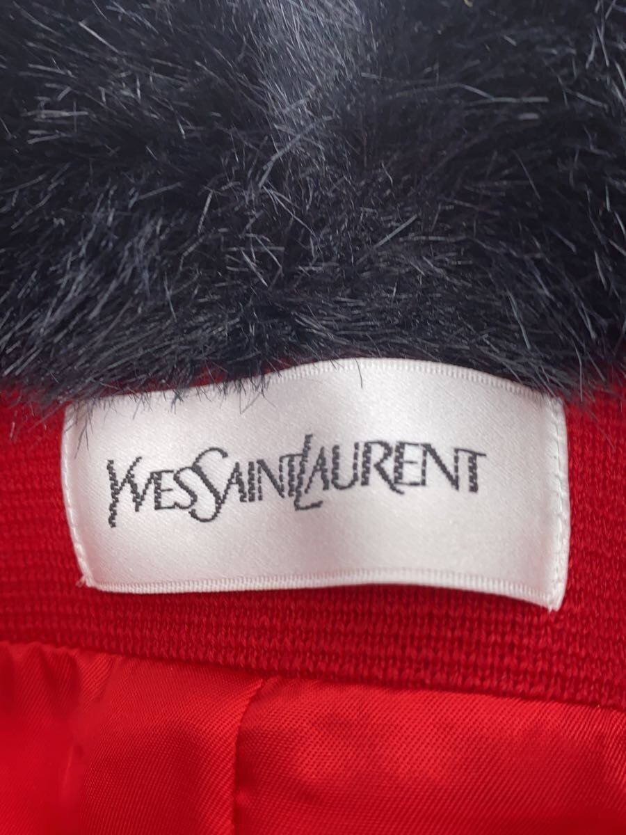 YVES SAINT LAURENT ALTRO CAPPOTTO PELLICCIA MACCHIATO M LANA ROSSO TINTA UNITA SPS4A817 FUKUSUKE