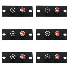 LUORNG 6pcs 2 Way RCA Terminal Wall Panel Plate Input Phono Chassis Black