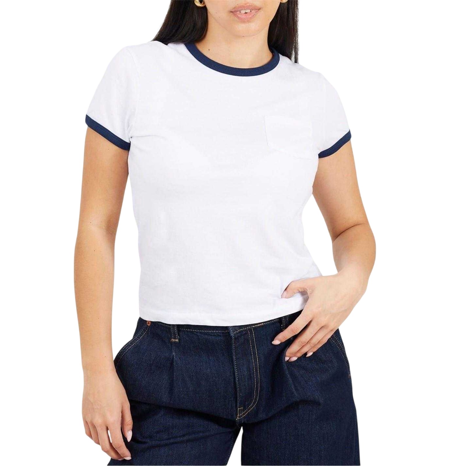 Brave Soul Adult Contrast Detail Ringer Regular T-Shirt (GT18077)