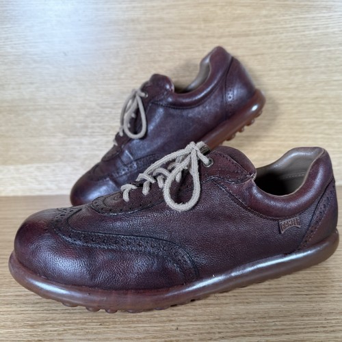Zapatos de cuero vintage Camper Alicante Pelotas rojo oscuro/marrón - talla 7 UK (40 EUR - Imagen 4 de 21