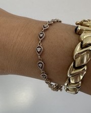 10K Gold Tennis Bracelet 1/3 CT. T.W. Multi-Diamond Teardrop Frame Line Bracelet