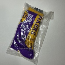 Los Angeles Lakers NBA Purple Yellow Team Logo Crew Socks Large LG New