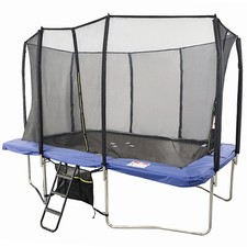 Big Air Extreme 7x10ft Rectangular Trampoline with Safety Enclosure Blue - Free