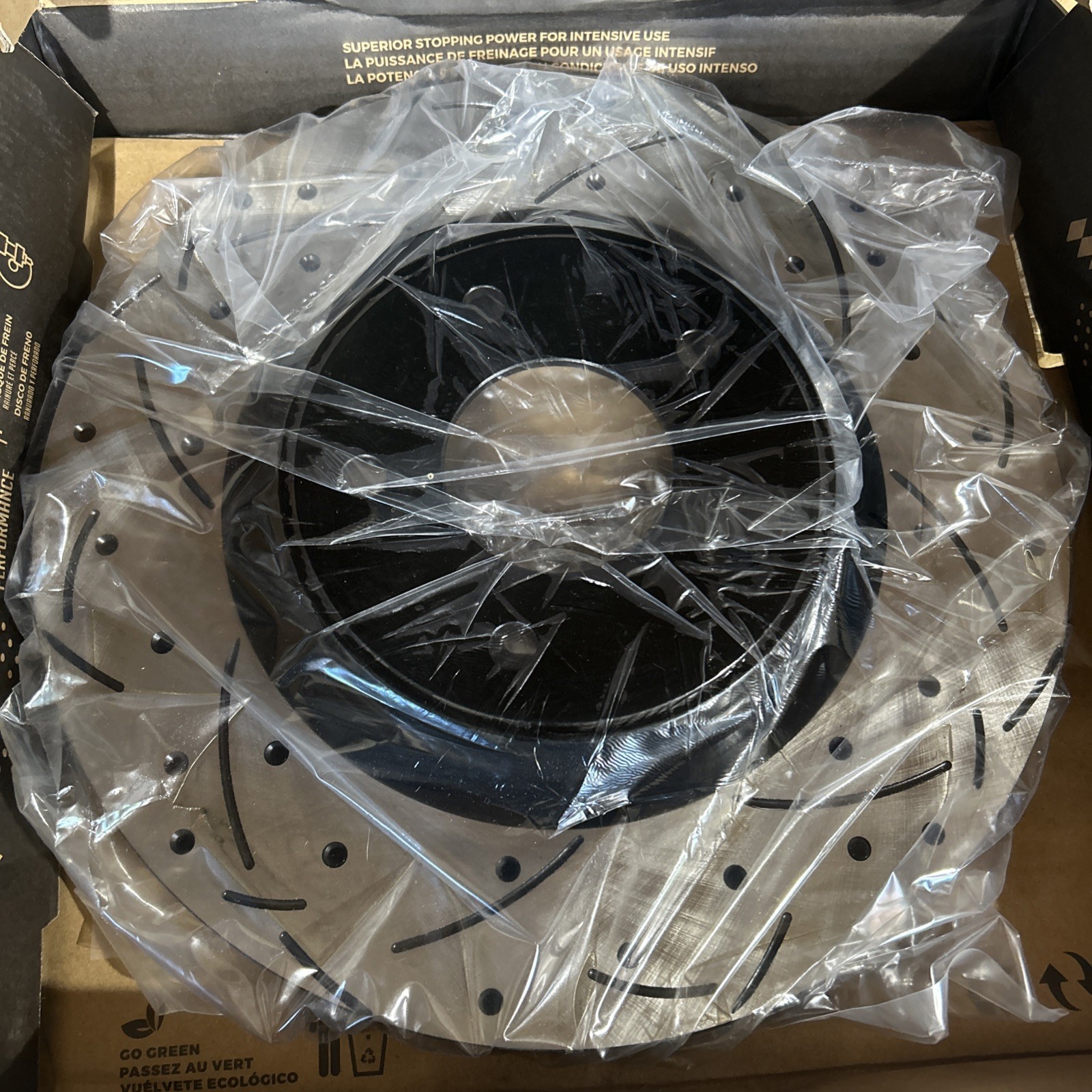 Pair Of DS-One Front Performance Rotor DS1-981055 Slotted Electrocoated ...