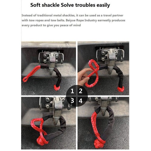 Shackle Issue 2PCS soft shackle rope shackle off-road shackle breaking load 38000 ...