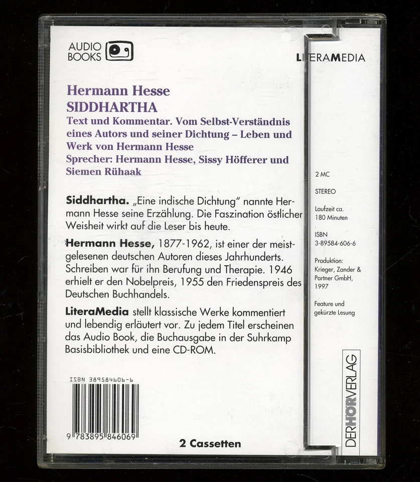 Hermann HESSE★SIDDHARTHA★2-MC★Hörbuch★Text und Kommentar★Hesse•Höfferer•Rühaak★ - Bild 2 von 2