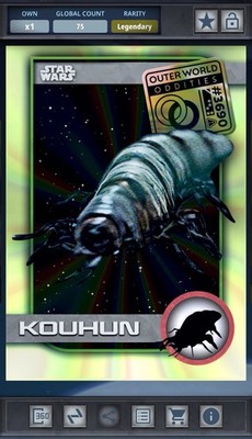 Kouhun - Outer World Oddities Green 99cc - Star Wars Card Trader Topps Chrome