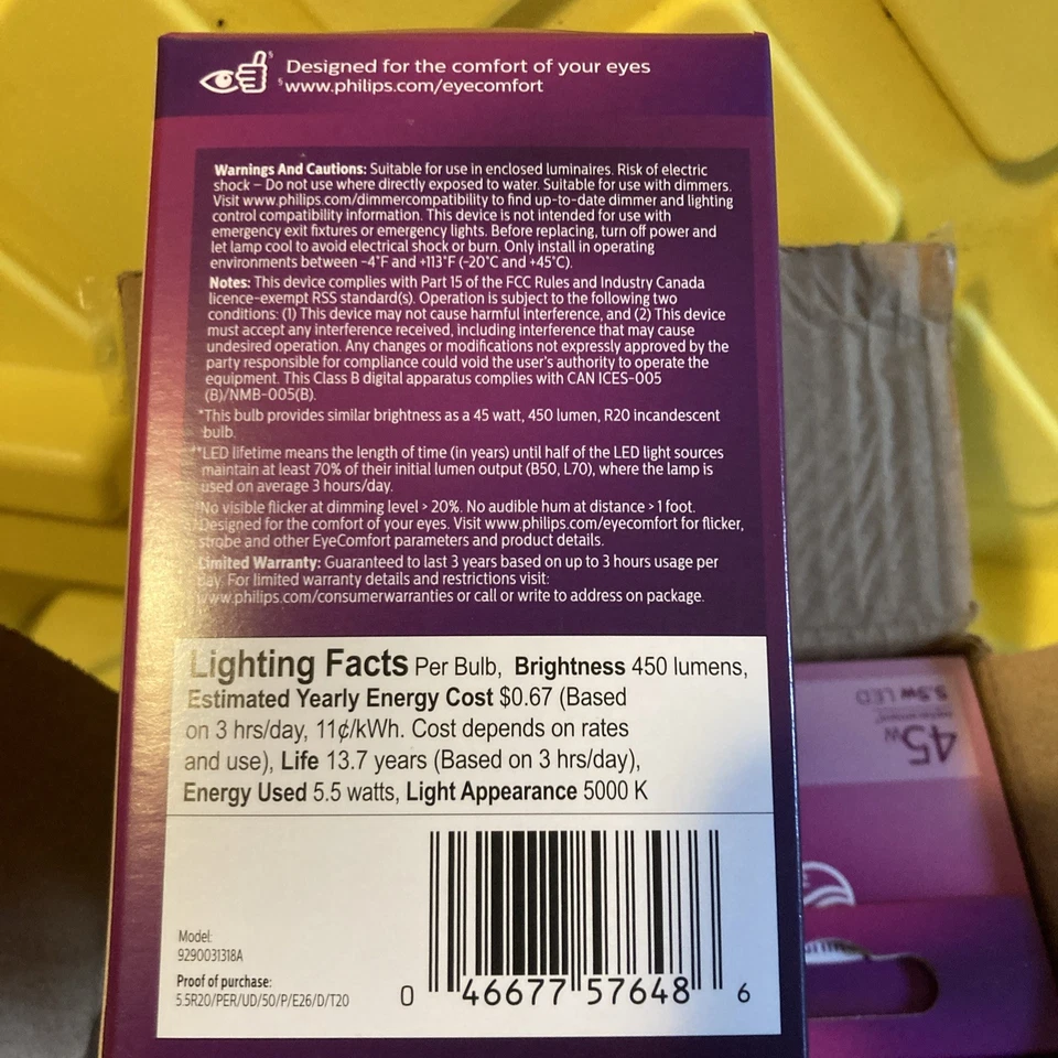 Philips Ultra Definition 45W Equivalent Daylight R20 Medium Dimmable LED - Image 4 of 4