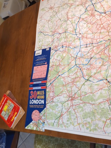 Nicholson 30 Miles Around London Fold Out Map Vintage 1995 - Picture 7 of 14