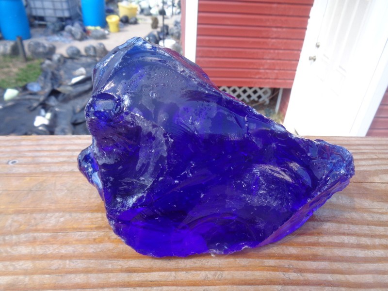 Glass Rock Slag Clear Cobalt Blue 5.2 lbs 47D Landscaping Aquarium