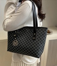 Designer Monogram Tote Bag Black Vintage Luxury Shoulder Handbag Trendy Premium 7