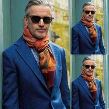 Blue Wool Men's Suits Winter Outdoor Jacket Notch Lapel Cashmere Casual Blazer