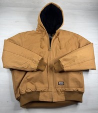 Vtg Big Smith Canvas Jacket Heavy Hooded Chore Coat Barn Work Thinsulate Y2K XL