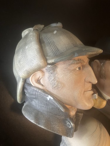 Vintage Bossons Sherlock Holmes, Dr. Watson, Moriarty Chalkware Wall Head Lot England - Bild 5 von 11