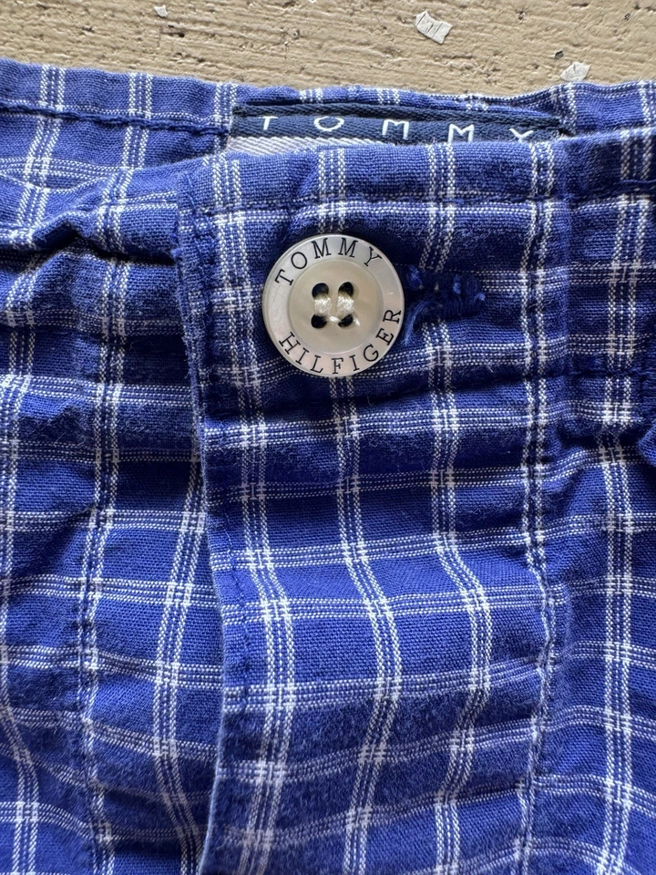 PANTALONES DE SALÓN VINTAGE AÑOS 90 TOMMY HILFIGER PARA HOMBRE DORMIR MEDIO, TALLA L 100% ALGODÓN Foto 3 de 4