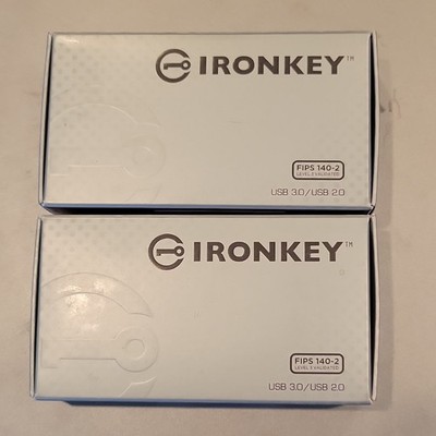2 IronKey Encrypted USB 3.0 8GB Flash Drive AES-256 Password Protection PC/Mac