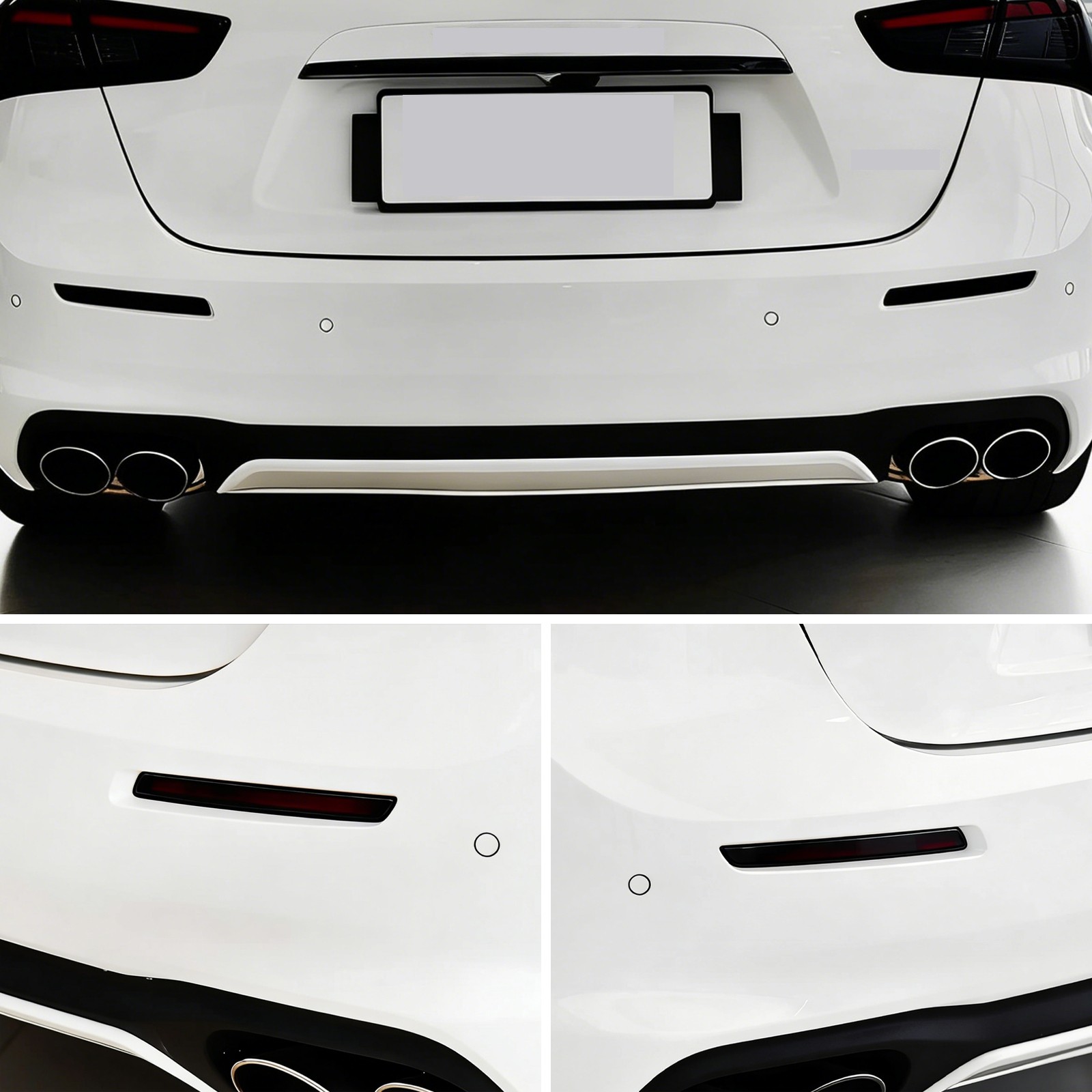 For Maserati Ghibli 2018+ Car Rear Fog Light Guard Trim Cover Smoked Black