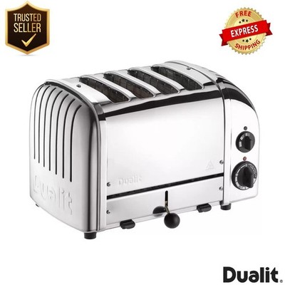 Dualit Classic 4 Schlitz Toaster mit Sandwichkäfig Edelstahl 28 mm Schlitz 40590