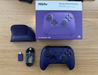 8BitDo Ultimate 2 Bluetooth 2.4G Controller w Hall Effects, Charging Dock Purple