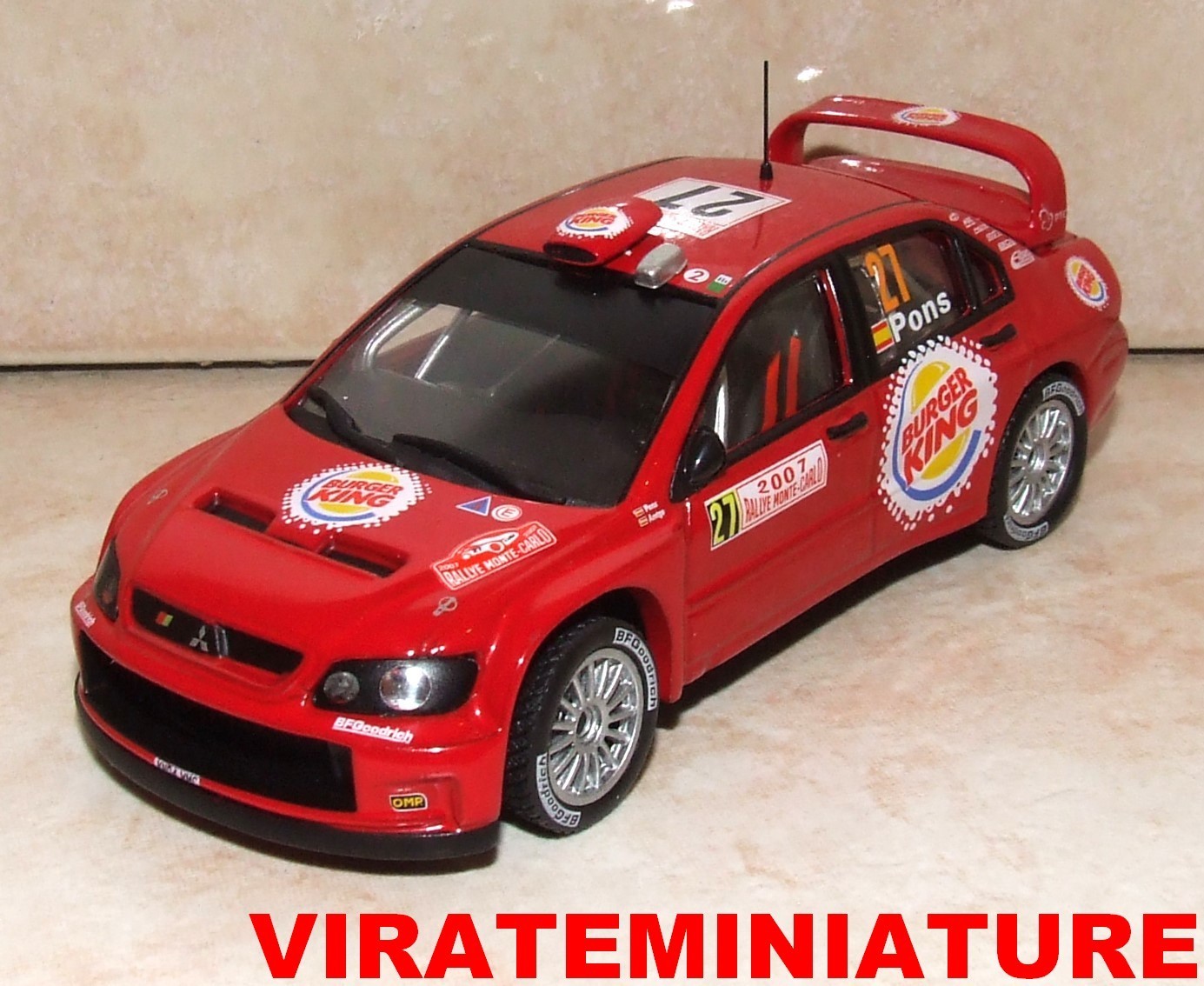 1 MITSUBISHI LANCER WRC05 26° RALLYE MONTE CARLO 2007 XEVI PONS IXO ALTAYA 1/43