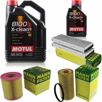 Mann Inspektionspaket 6L Motul 8100 X-Clean+ 5W-30 FüR Audi A6 Avant 2.0 Tfsi