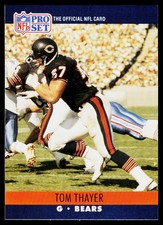 Tom Thayer, 1990 Pro Set, #448, Chicago Bears, RC