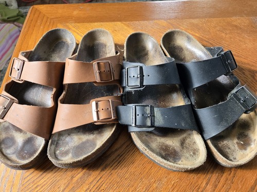 Birkenstock Arizona Birko-Flor Sandals 2 pairs Black & Brown size 42