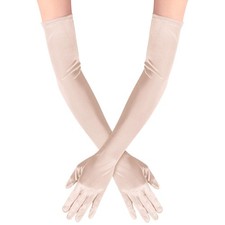 Lansian Long Opera Party Gloves for Women 1920s 20s Medium M , Champagne