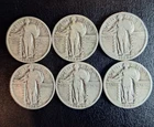 6 Higher Grade Standing Liberty Quarters 1925-1930 90% Silver ($1.50 face value)