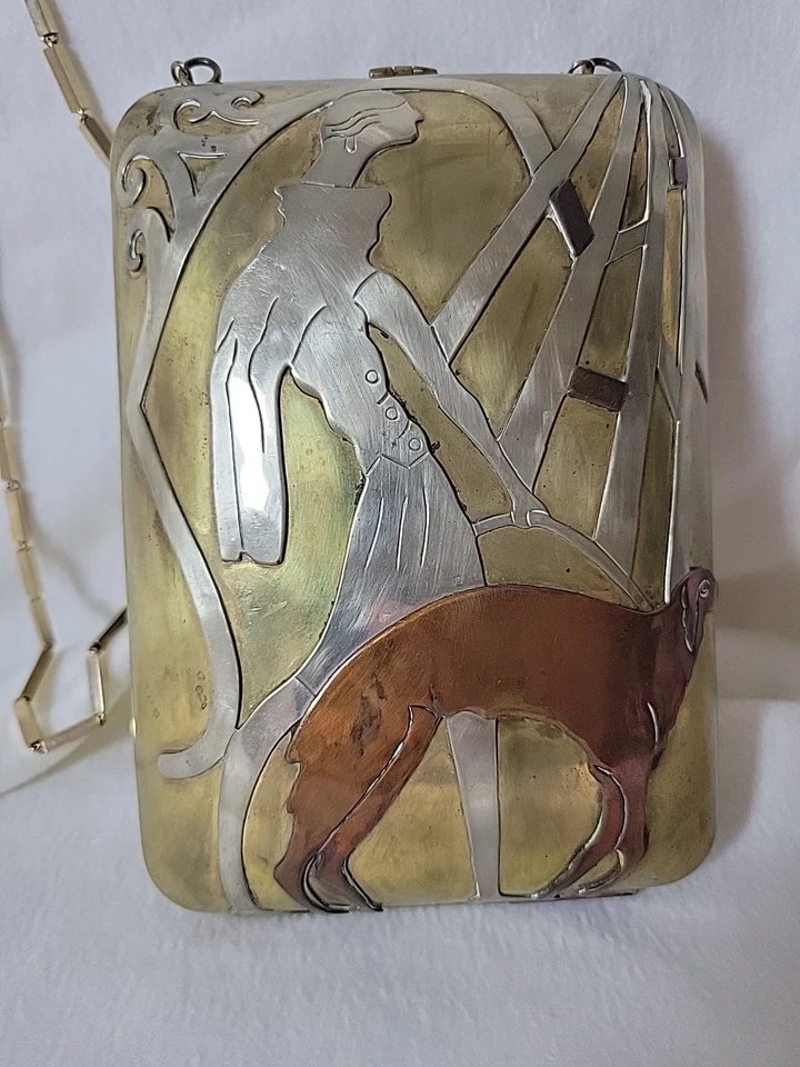 Bolso de Hombro Años 70 Figura Art Deco Borzoi Saluki Perro Inspirado en Miriam Marshall Foto 3 de 4