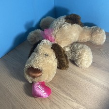 Vintage Asda Large Beige & Brown Floppy Puppy Dog Soft Toy Plush Be Mine 