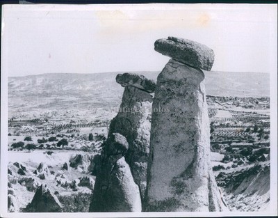 1965 Fairy Chimneys Urgup Central Turkey Cone Like Tuff Stone Travel Photo 7x9