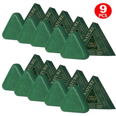 1-10PCS Nature Triangle Shampoo Bar, Herbal Green Soap, Usman-grass Shampoo Bar