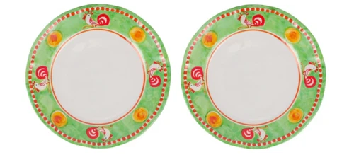 Mixed Set of 6 VIETRI CAMPAGNA Melamine Dinner Plates Gallina, Porco Uccello NWT