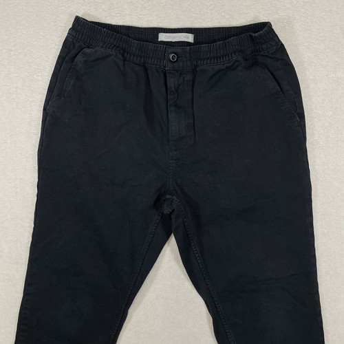 Outerknown Women’s Medium Elastic Waist Denim Pants Organic Cotton Black Pockets - Picture 2 of 11