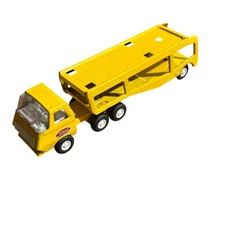 C4 Tonka Steel Classics 9" Yellow Pressed Steel Car Carrier