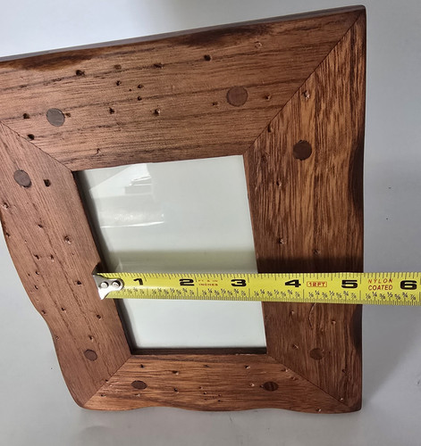 Wood Photo Picture Frame 3.5x4" Brown Rustic Arts and Crafts Style - Picture 7 of 8