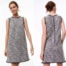 LOFT Tweed Boucle Sleeveless Knit Shift Dress w/Pockets Size Small Petite Spring