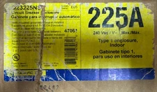NEW SURPLUS SQUARE D Q23225NS Circuit Breaker NEMA-1 Enclosure 225 Amp Max 240v