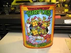 vtg Tmnt trash can 13'' x 10'' tin
