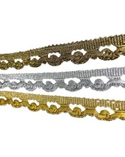 Passamaneria Ricamo Rosellina Lurex Smerlato Bordo Alta 2 Cm 2037