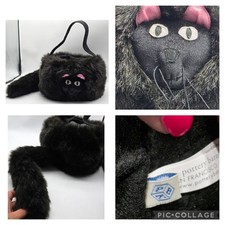 Pottery Barn Kids Black Cat Plush Halloween Treat Bag Tote Basket 2008