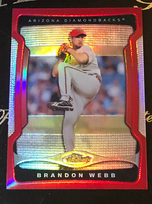 2009 Topps Finest BRANDON WEBB #80 Red Refractor/25 Kentucky   DIAMONDBACKS