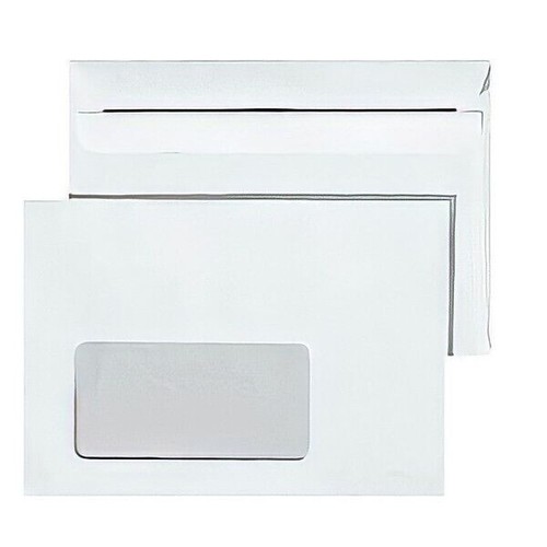 Envelop Hermes bank C6 114x162mm zelfklevend met strip wit | WE MAKE