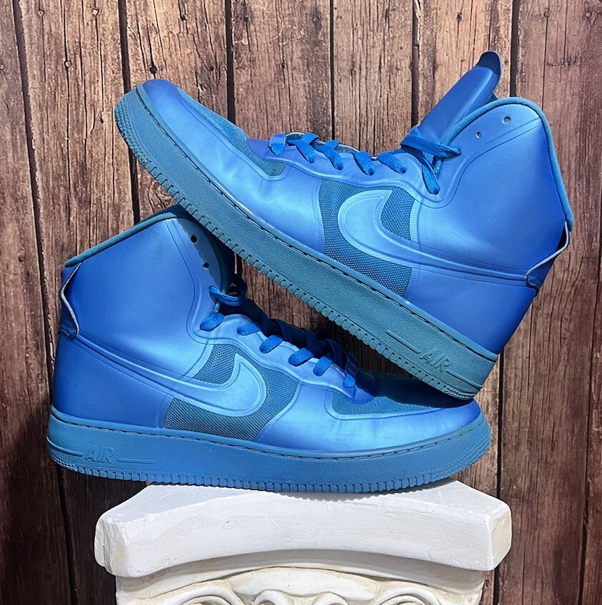 Rare Mens Nike Air Force AF-1 Hyperfuse 454433-400 Bleu Hi Rare Mens Nike Air Force AF-1 Hyperfuse 454433-400 Bleu Hi