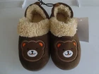 NEW Boy Toddler **5/6***7/8**9/10** BEAR Fuzzy Brown Fleecy Slippers NWT!