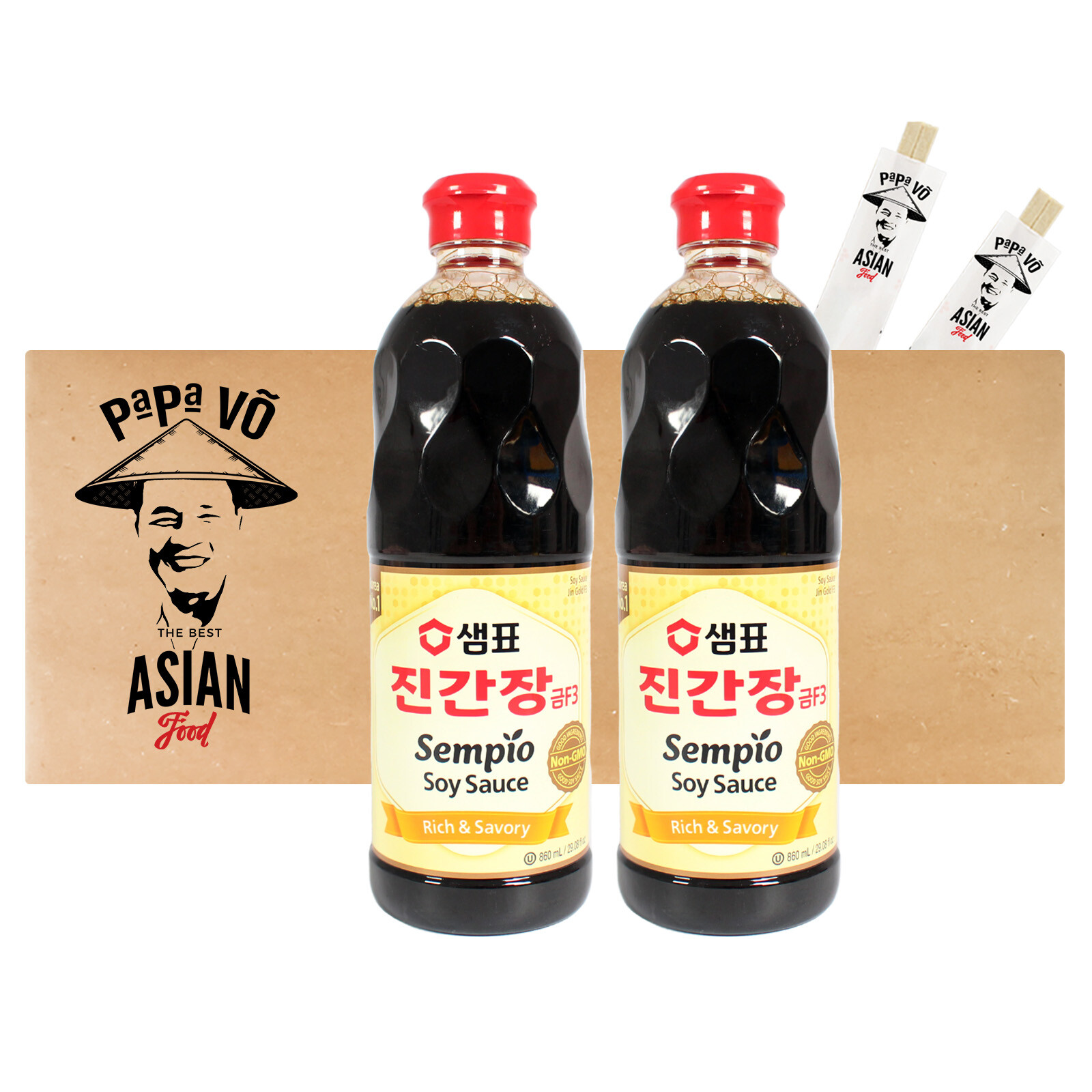 Sempio Sojasauce Jin GOLD F3 2x860ml Soja Sauce Sojasosse koreanisch Soy Sauce